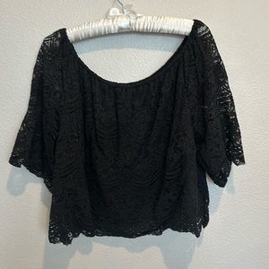 Cupcakes and Cashmere women’s black lace blouse top size small